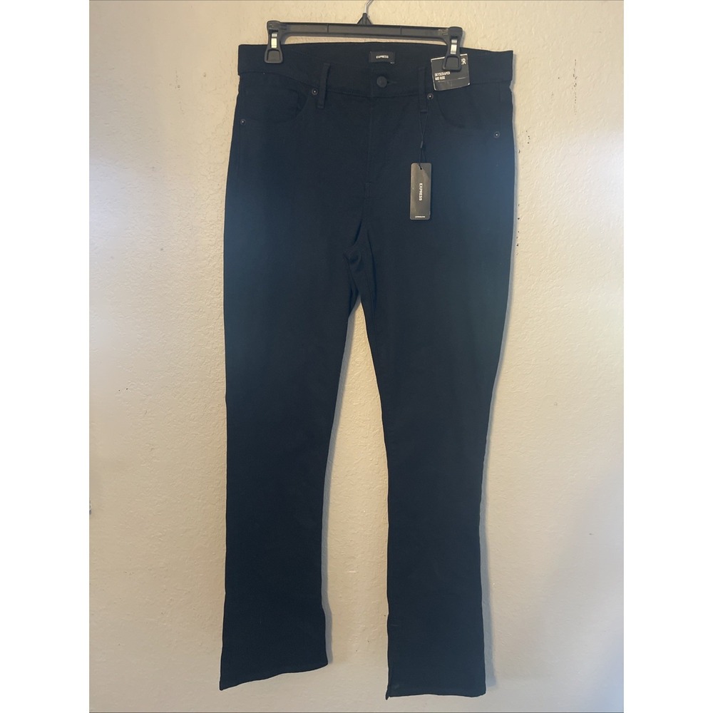 Express Black Skyscraper Mid Rise, Size 12R With Slits In The Back Hem See Pic